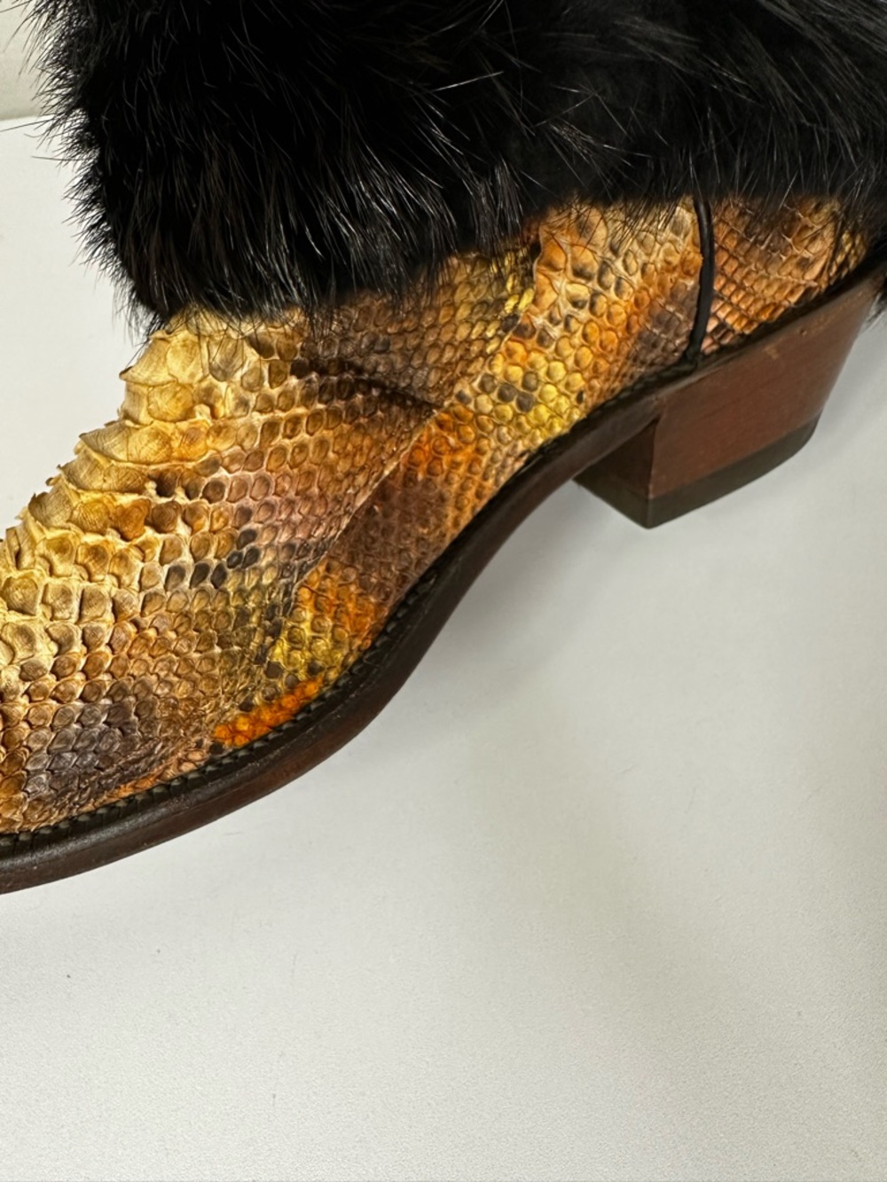 Lucchese Boots Exotic Fur Canty Western Heel Women’s Size 9.5 - Picture 7 of 13